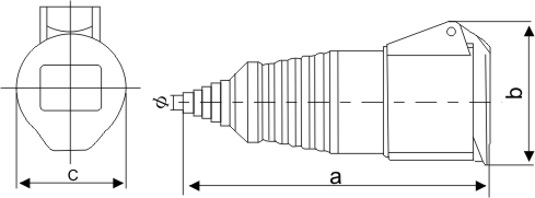 電纜保護連接器-213L-4產品尺寸圖 電纜保護連接器-213L-4產品尺寸圖